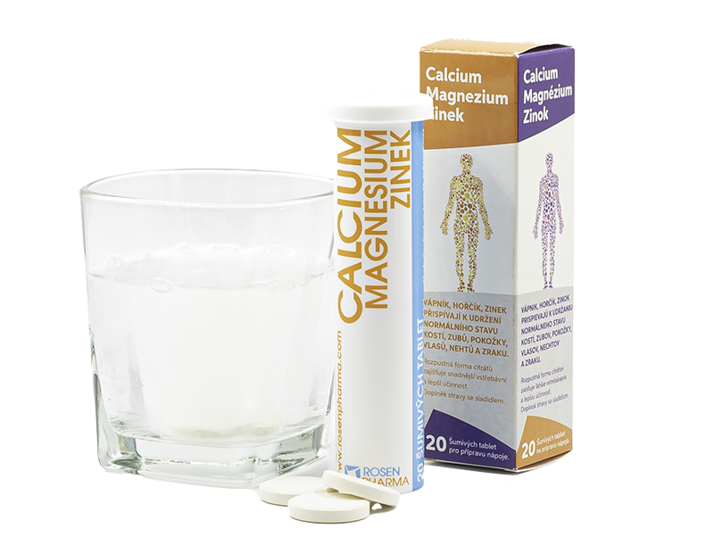 Calcium, Magnezium, Zinek - šumivé tablety