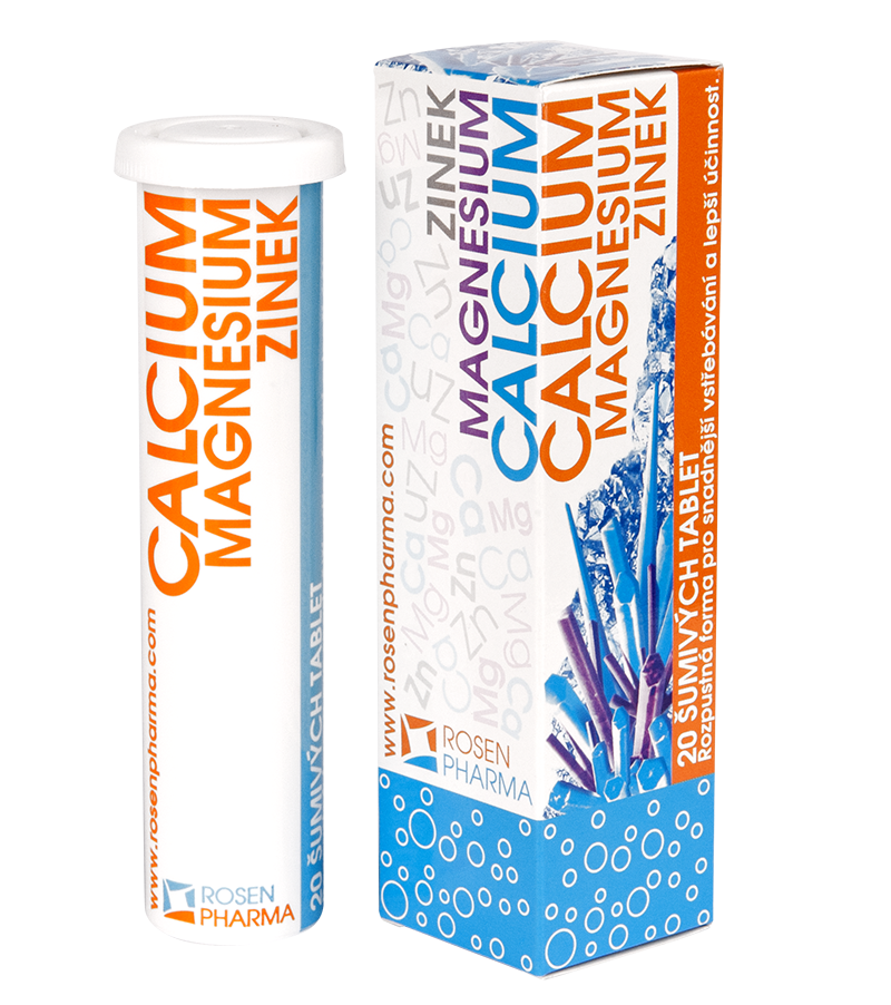 Calcium, Magnezium, Zinek - šumivé tablety