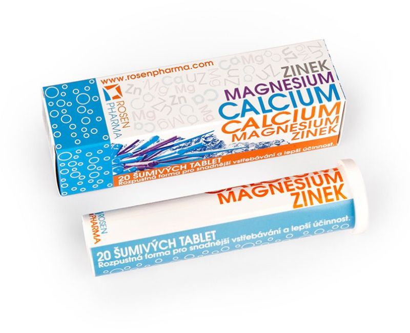 Calcium, Magnezium, Zinek - šumivé tablety