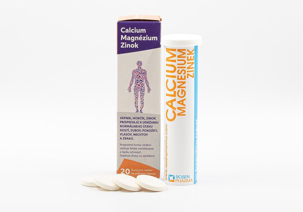 Calcium, Magnezium, Zinek - šumivé tablety