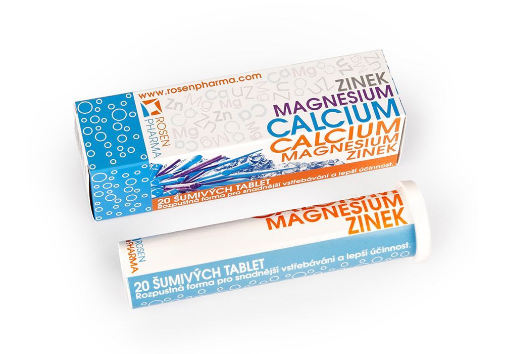 Calcium, Magnezium, Zinek - šumivé tablety